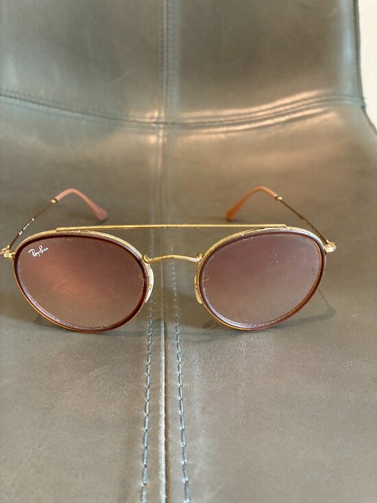 Ray-Ban Accessories - Ray Ban Round Double Bridge Sunglasses (Gold Frame)